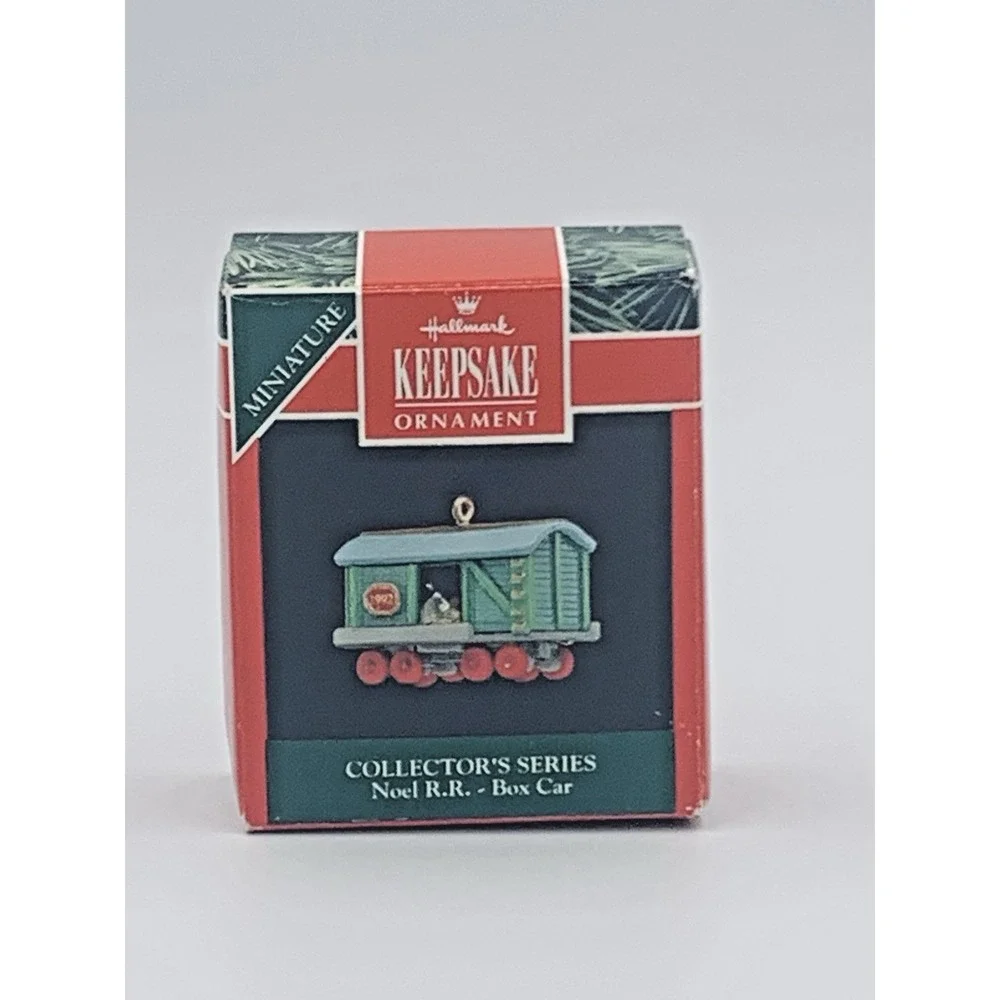 Hallmark Keepsake Miniature Ornament Noel R.R. Box Car #4‎ 1992 Vintage Train